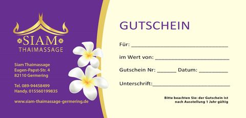 Gutschein-Motiv der Siam Thaimassage